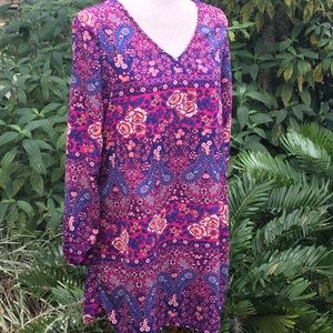 Charlotte Russe tribal floral dress long sleeve